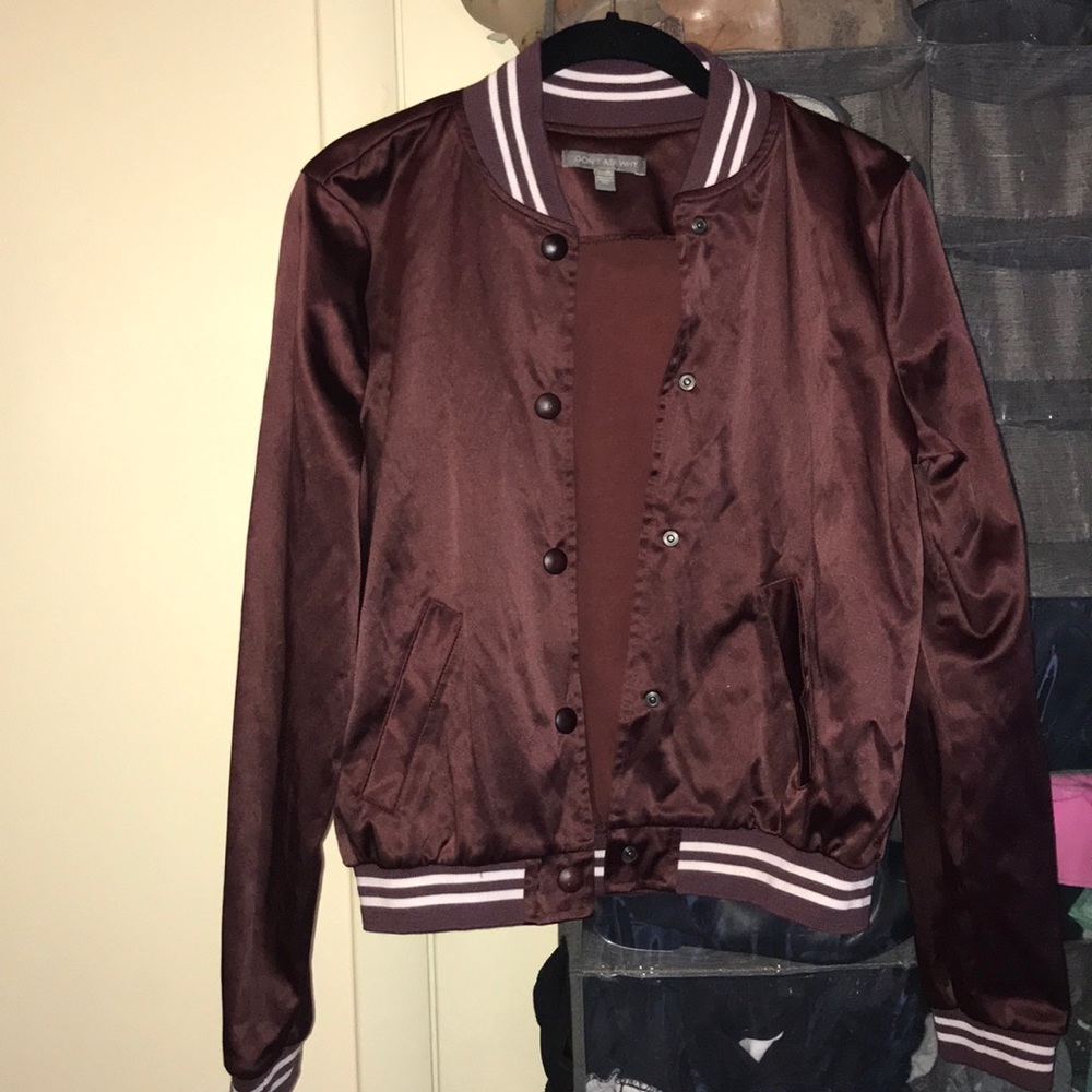 DONT ASK ME WHY maroon bomber jacket